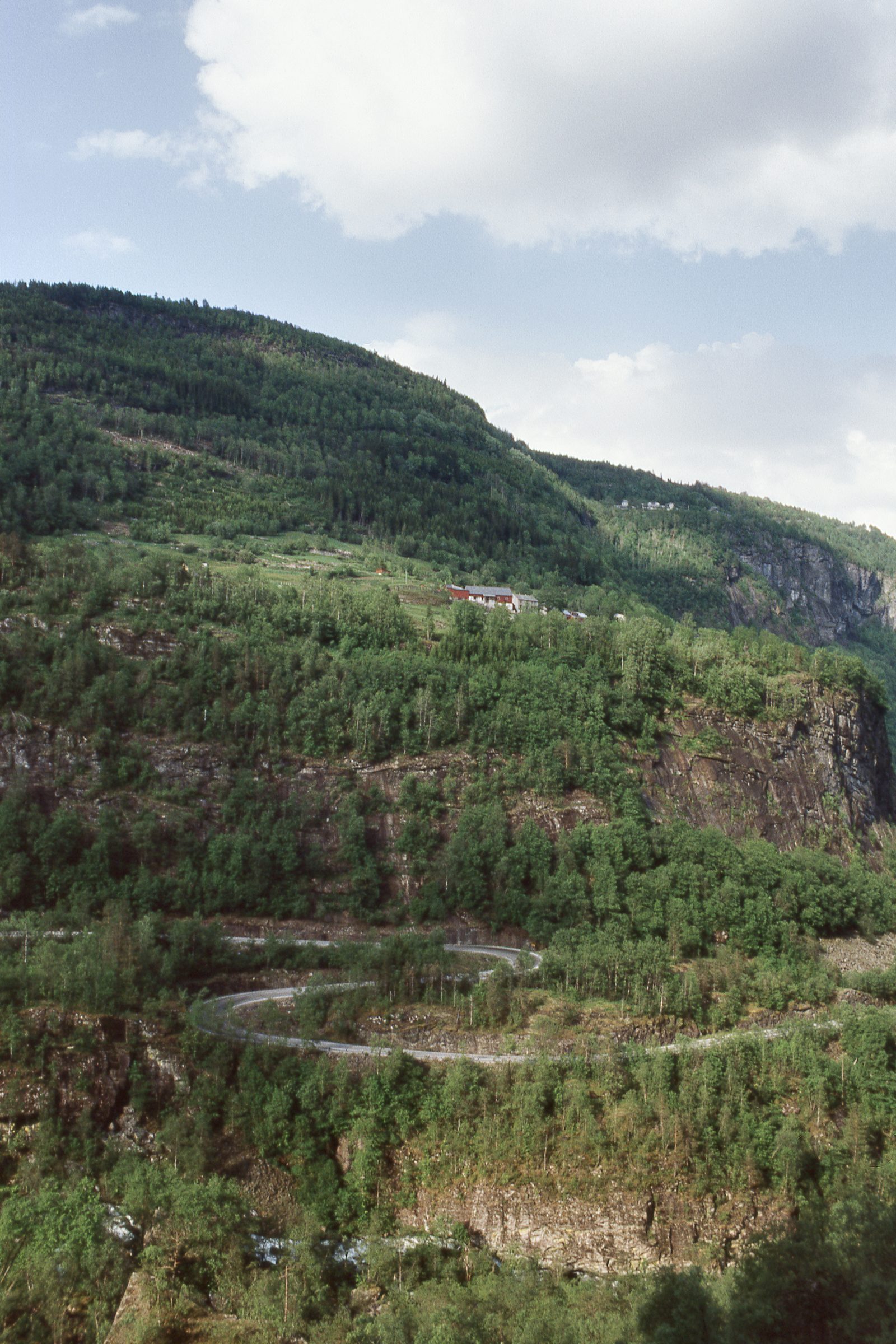 Zipline-tråd spent over Stranda-elva i Åsbrekkegjelet med klatreelementer i trærne ved Voss Active i Skulestadmo