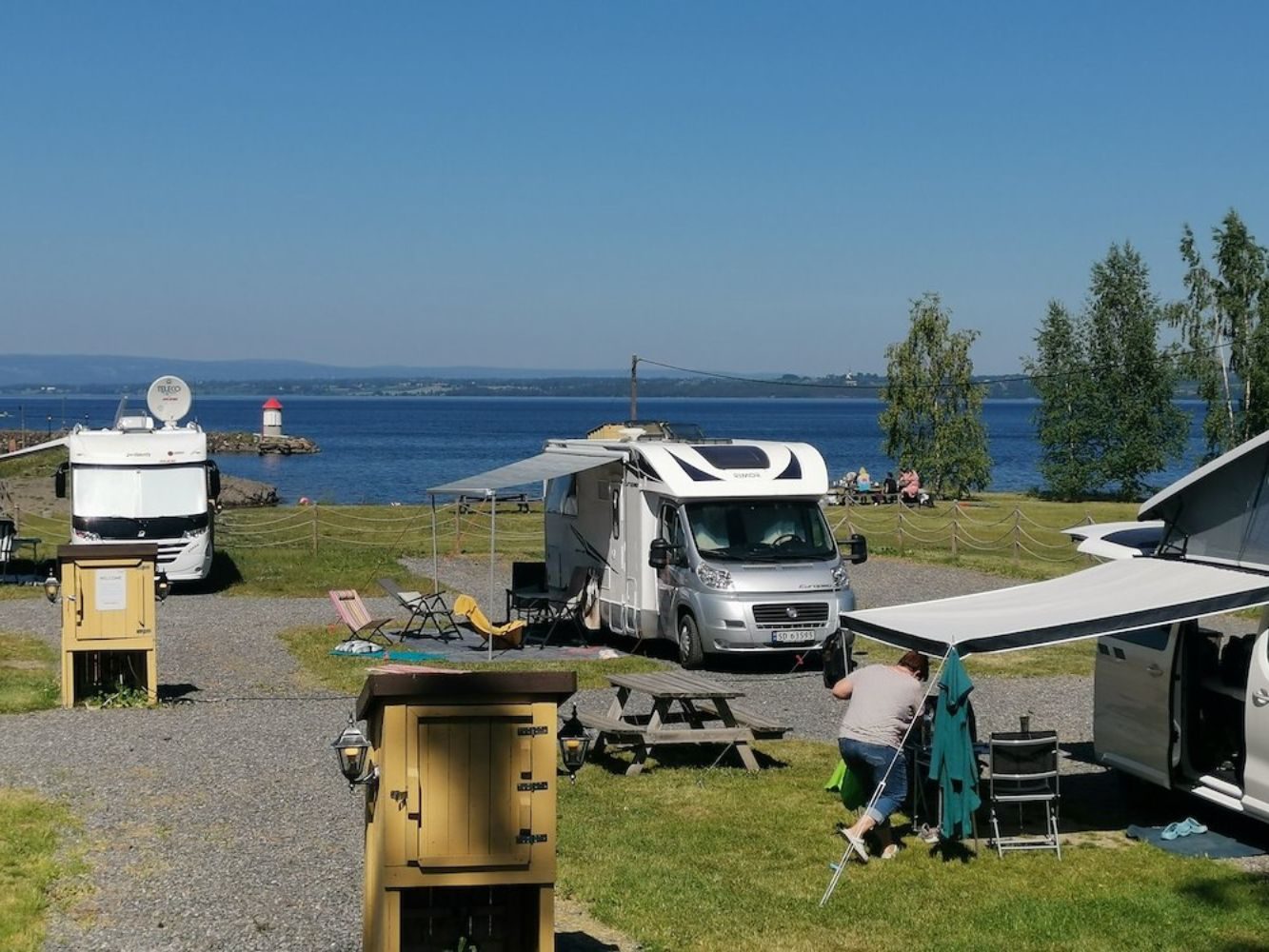 Bryggerestaurant Viken II ved Mjøsa-strandkanten på Evjua