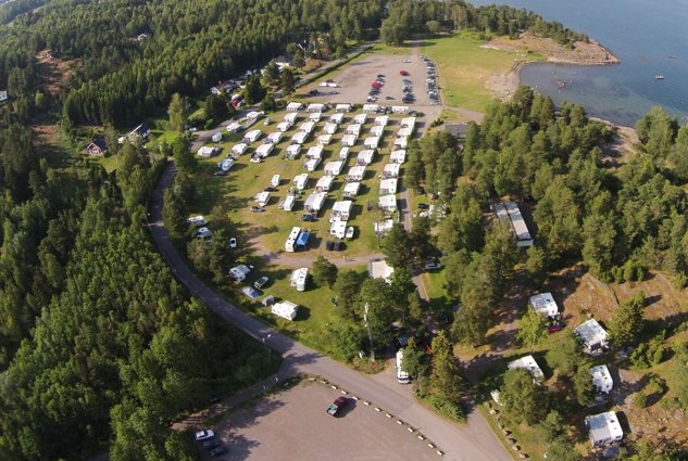 Luftaufnahme von Nøtterøy Familiencamping Fjærholmen am Oslofjord