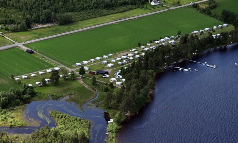Songnabben Camping ved Storsjøen i Nord-Odal med sandstrand og bobilplasser
